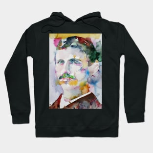 NIKOLA TESLA watercolor portrait .3 Hoodie